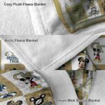 georgia tech yellow jackets mickey minnie gold white blanket premium grade