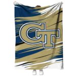 georgia tech yellow jackets paint streaks gold white blanket best selling