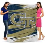 georgia tech yellow jackets paint streaks gold white blanket best selling