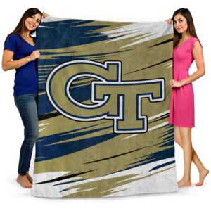 georgia tech yellow jackets paint streaks gold white blanket fashion forward