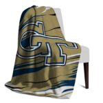 georgia tech yellow jackets paint streaks gold white blanket best selling