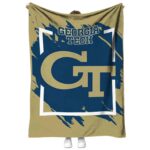 georgia tech yellow jackets splatter effect gold blanket best selling