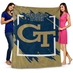 georgia tech yellow jackets splatter effect gold blanket fashion forward