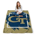 georgia tech yellow jackets splatter effect gold blanket best selling
