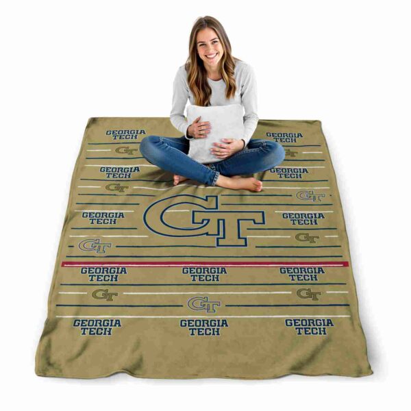 georgia tech yellow jackets striped pattern gold blanket high quality