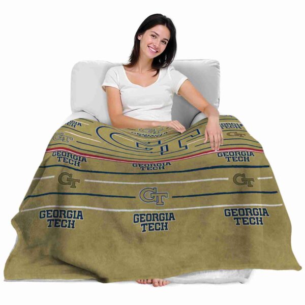 georgia tech yellow jackets striped pattern gold blanket latest model