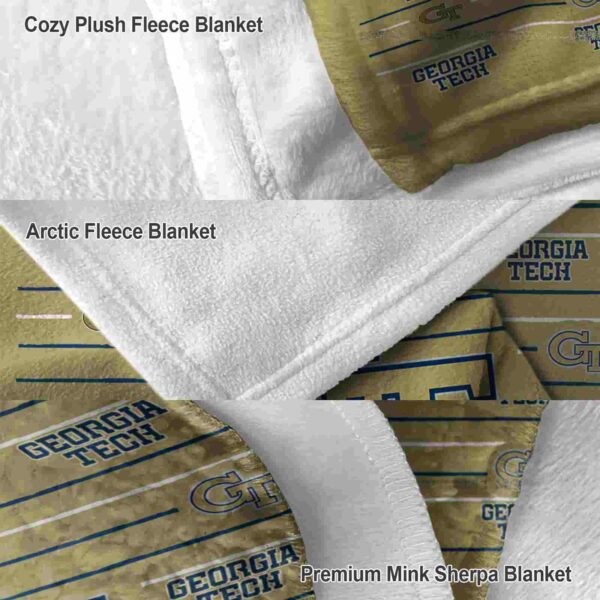 georgia tech yellow jackets striped pattern gold blanket premium grade