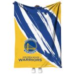 golden state warriors brushstrokes blue white blanket best selling