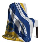golden state warriors brushstrokes blue white blanket top rated