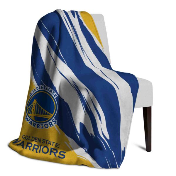 golden state warriors brushstrokes blue white blanket top rated