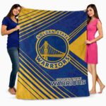 golden state warriors diagonal stripes blue blanket best selling