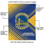 golden state warriors diagonal stripes blue blanket best selling