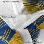 golden state warriors diagonal stripes blue blanket best selling