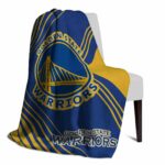 golden state warriors diagonal stripes blue blanket best selling