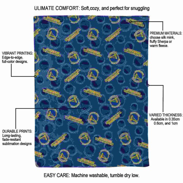 golden state warriors diehard fans blue blanket new arrival