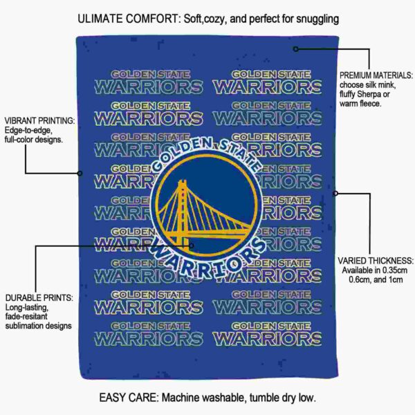 golden state warriors fan pride blue blanket new arrival