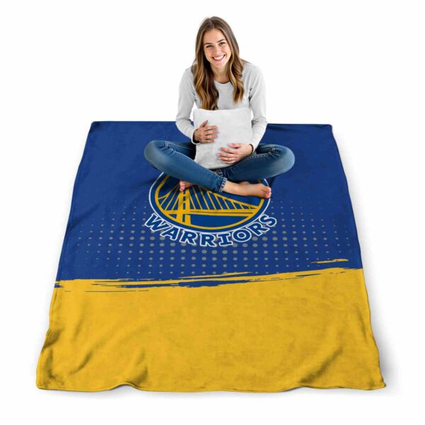 golden state warriors gradient dots blue blanket high quality