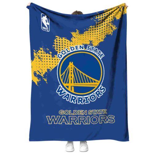 golden state warriors grunge texture blue blanket best selling