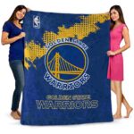 golden state warriors grunge texture blue blanket best selling