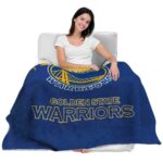 golden state warriors grunge texture blue blanket best selling