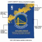 golden state warriors grunge texture blue blanket best selling