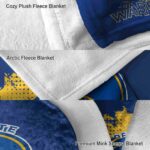 golden state warriors grunge texture blue blanket best selling