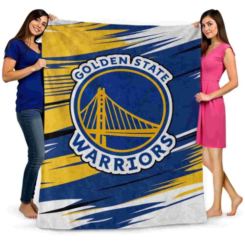 golden state warriors paint streaks blue white blanket fashion forward