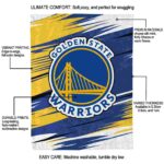 golden state warriors paint streaks blue white blanket new arrival