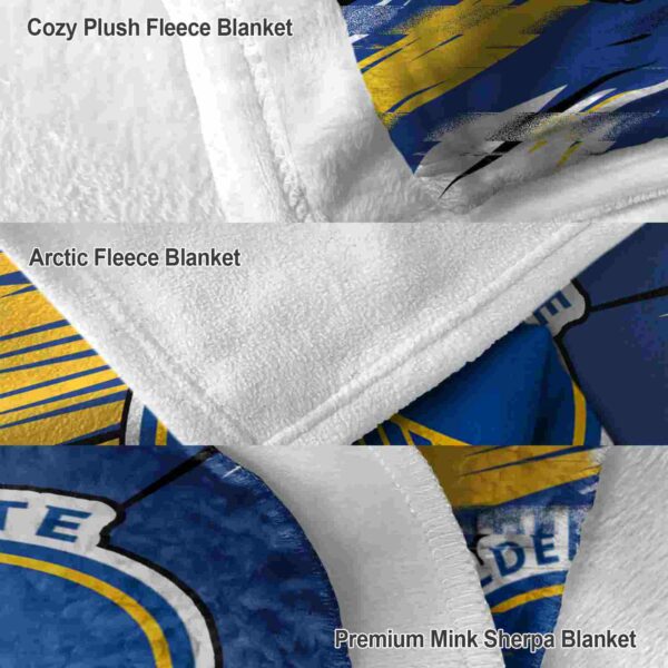 golden state warriors paint streaks blue white blanket premium grade