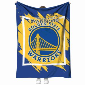 golden state warriors splatter effect blue blanket best selling