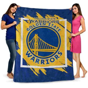 golden state warriors splatter effect blue blanket fashion forward