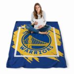 golden state warriors splatter effect blue blanket best selling