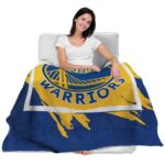 golden state warriors splatter effect blue blanket best selling