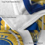 golden state warriors splatter effect blue blanket best selling