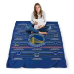 golden state warriors striped pattern blue blanket best selling