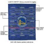 golden state warriors striped pattern blue blanket best selling