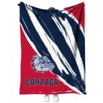 gonzaga bulldogs brushstrokes blue white blanket best selling