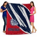 gonzaga bulldogs brushstrokes blue white blanket best selling