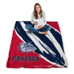 gonzaga bulldogs brushstrokes blue white blanket best selling