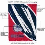 gonzaga bulldogs brushstrokes blue white blanket best selling