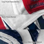 gonzaga bulldogs brushstrokes blue white blanket best selling