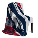 gonzaga bulldogs brushstrokes blue white blanket best selling