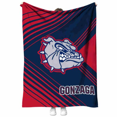 gonzaga bulldogs diagonal stripes blue blanket best selling