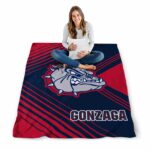 gonzaga bulldogs diagonal stripes blue blanket best selling