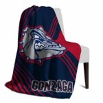 gonzaga bulldogs diagonal stripes blue blanket best selling