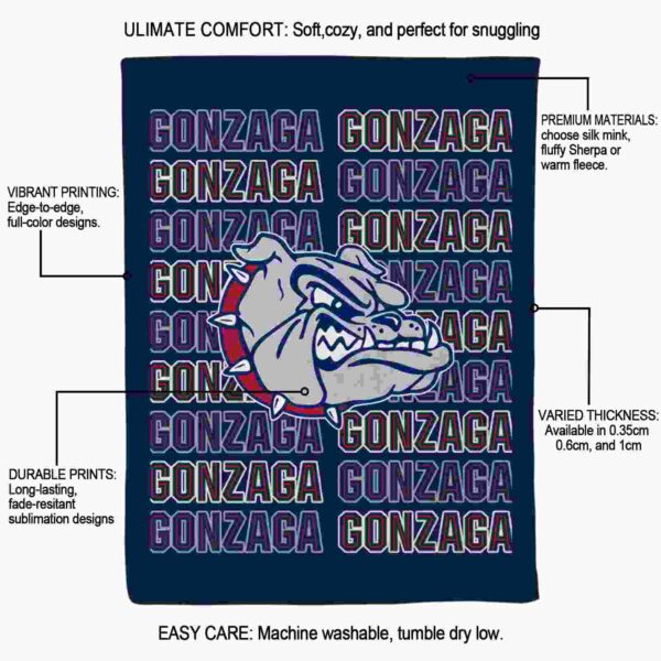 gonzaga bulldogs fan pride blue blanket new arrival