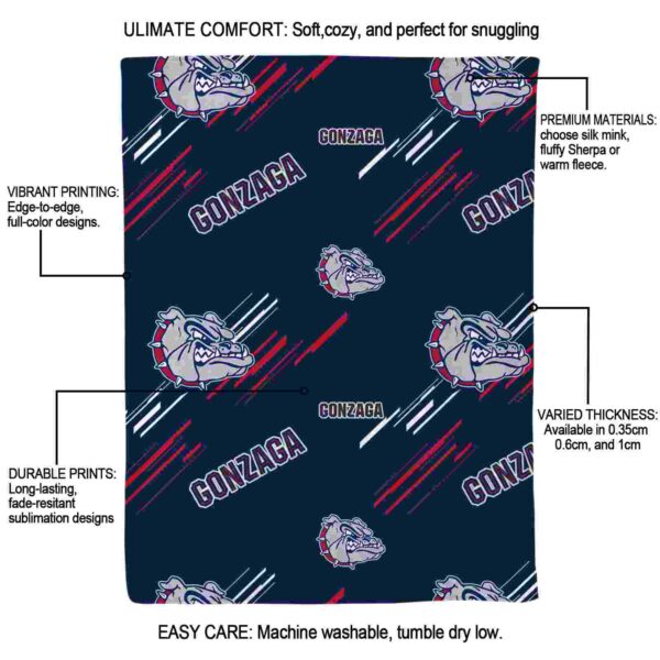 gonzaga bulldogs fan spirit blue blanket new arrival