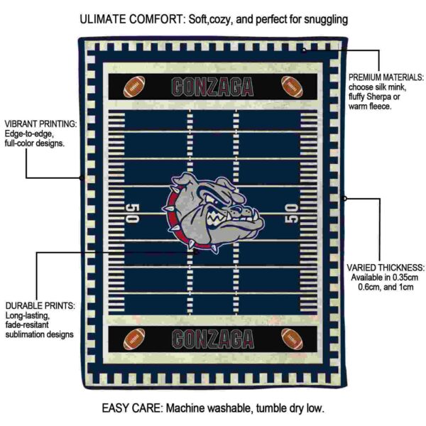 gonzaga bulldogs football field blue blanket new arrival