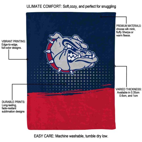 gonzaga bulldogs gradient dots blue blanket new arrival
