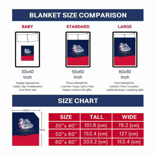 gonzaga bulldogs gradient dots blue blanket trendy